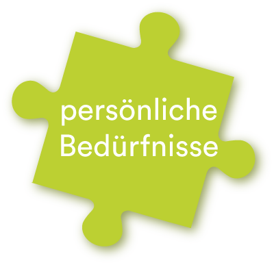 Puzzleteilchen "Bedürfnisse" symbolisiert, dass die psychologische Ernährungsberatung in der individuellen und anti-entzündlichen Ernährung bei Hashimoto die persönlichen Bedürfnisse berücksichtigt.