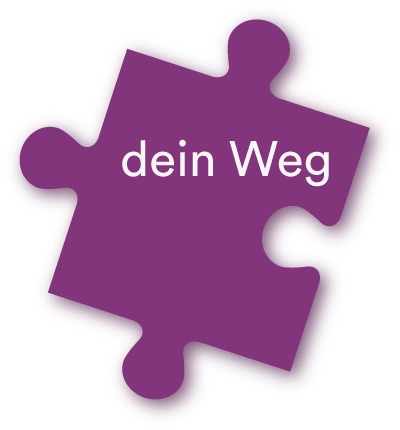 Puzzleteilchen "dein Weg" symbolisiert, dass die psychologische Ernährungsberatung bei einer individuellen und anti-entzündlichen Ernährung bei Hashimoto die Klienten ermuntert ihren eigenen Weg zu gehen.